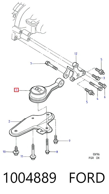 Купити Подушка двигуна задня Ford Fiesta Mk4 JAS, JBS