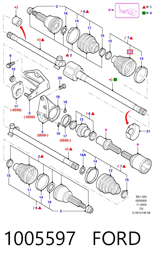 Пильник ШРКШ внутрішній, передній півосі на Ford Fiesta COURIER J5S, J3S