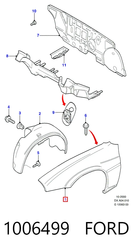 Купити Крило переднє ліве Ford Fiesta COURIER J5S, J3S