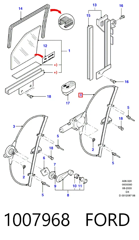  Склопідйомник передньої лівої двері Ford Fiesta 
