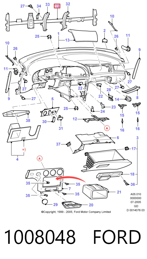 Праве дзеркало заднього виду на Ford Fiesta Mk4 JAS, JBS