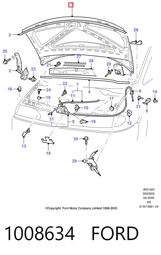Капот Ford Galaxy I VX мінівен (WGR) (1994 - 2000) ціна, від 42.47 USD
