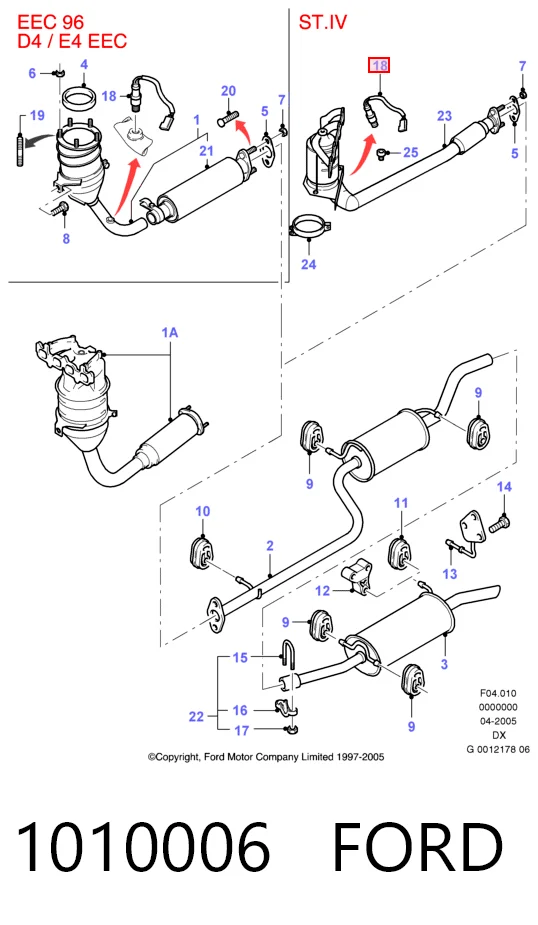 1010006 Ford Датчик кисню