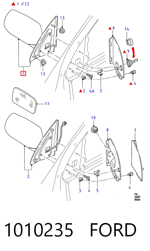  Дзеркало праве Ford Escort 