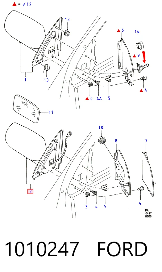 Купити Ліве бокове дзеркало Ford Escort CLASSIC AAL, ABL