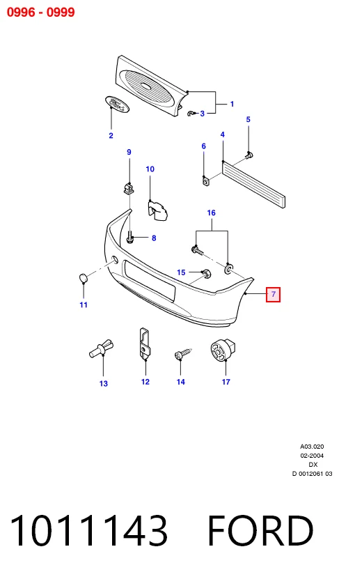  Передній бампер Ford Fiesta 
