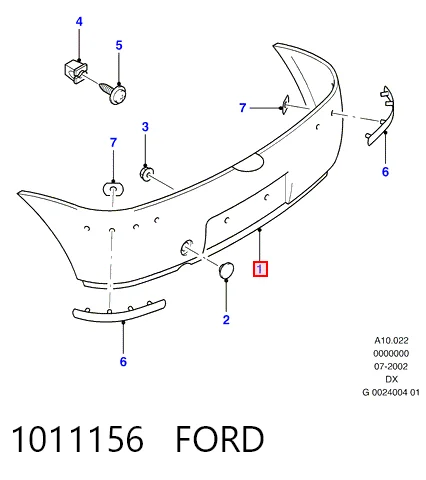 Кожух бампера заднього Ford Fiesta COURIER фургон (J5S, J3S) (1996 - 2002) ціна, від 53.52 USD