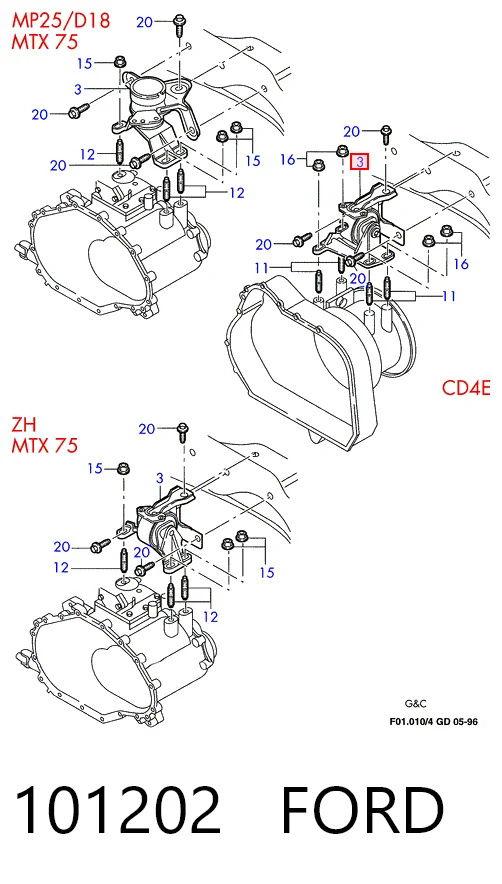 Купити Подушка (опора) двигуна, ліва Ford Mondeo II BFP