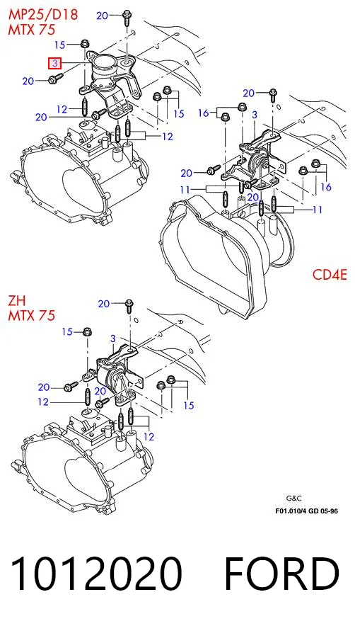 Ліва опора двигуна на Ford Mondeo II BFP