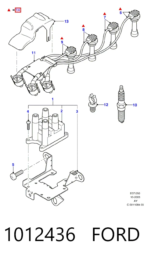  Високовольтні дроти Ford Escort 