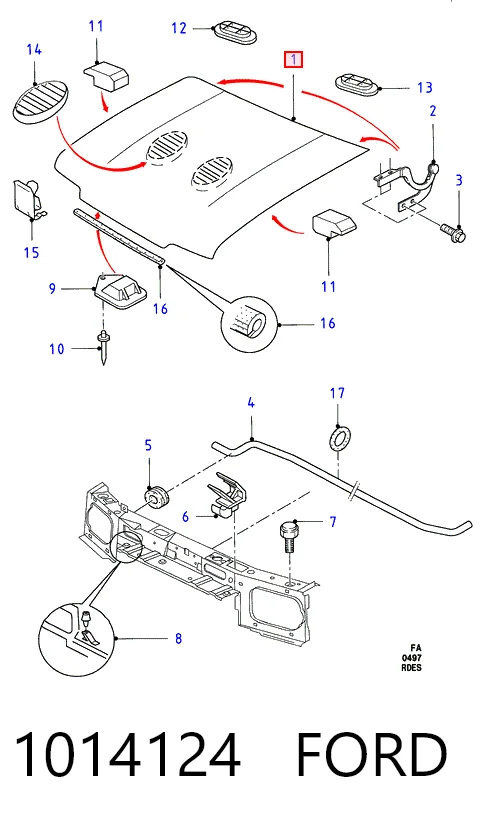 Капот на Ford Escort CLASSIC AAL, ABL
