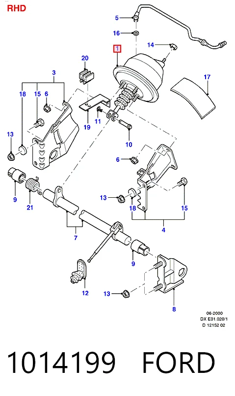 Підсилювач гальм вакуумний Ford Fiesta JAS, JBS