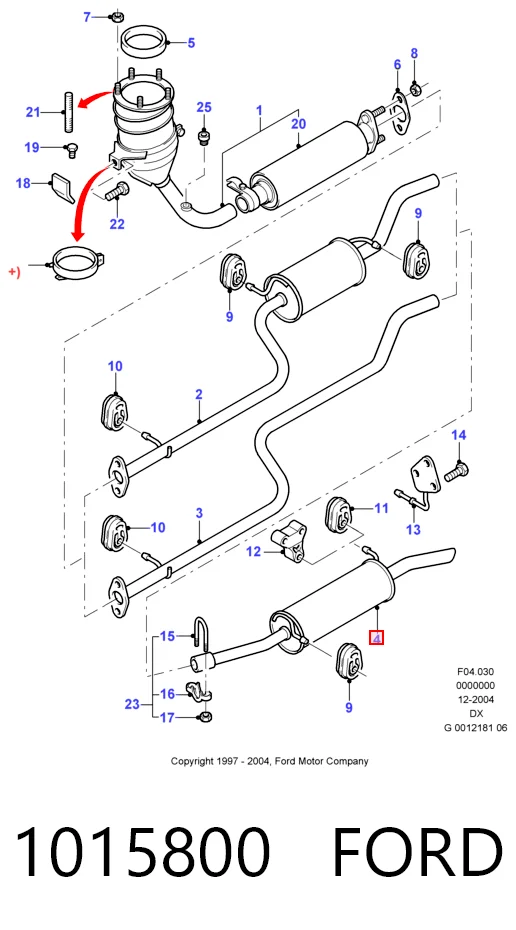 Вихлопна труба Ford Fiesta COURIER фургон (J5S, J3S) (1996 - 2002) ціна, від 59.25 USD