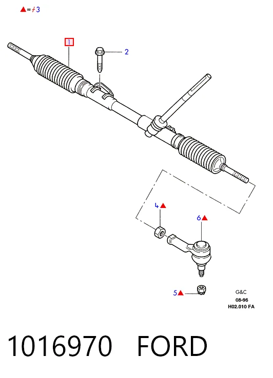 1016970 Ford Рейковий рульовий механізм