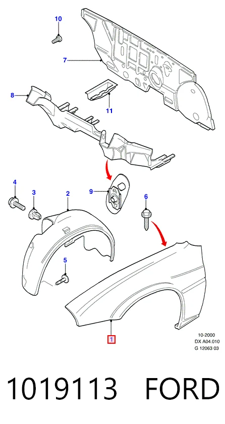  Крило переднє ліве Ford Fiesta 