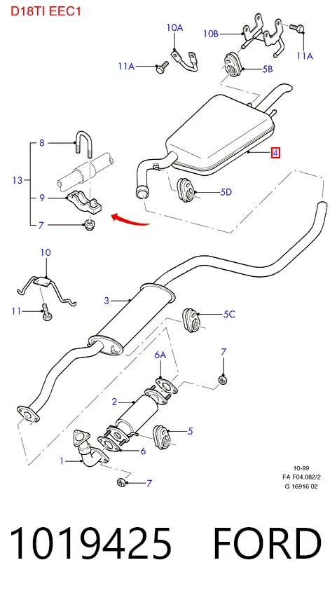 Вихлопна труба Ford Escort CLASSIC хетчбек (AAL, ABL) (1998 - 2000) ціна, від 39.03 USD