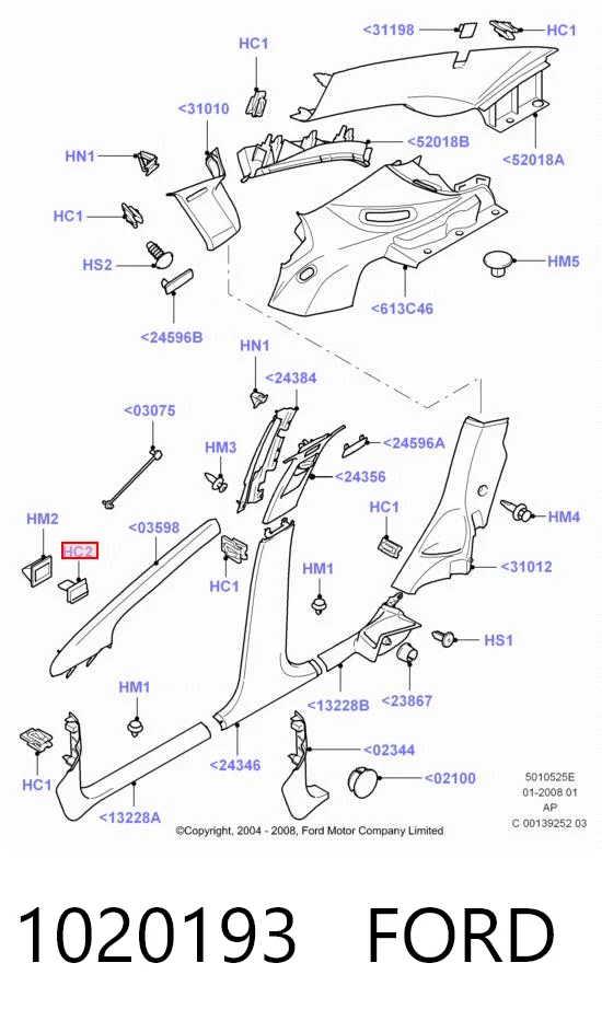 1020193 Ford Автомобільне скло