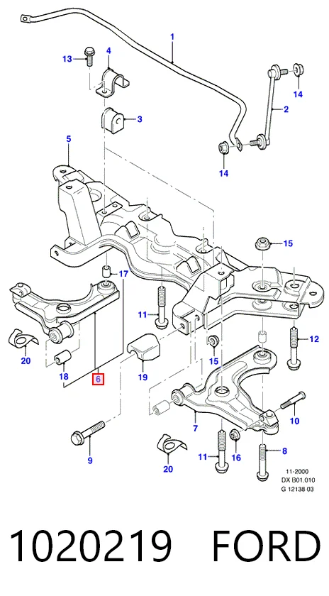Купити Важіль передньої підвіски нижній, правий Ford Fiesta COURIER J5S, J3S