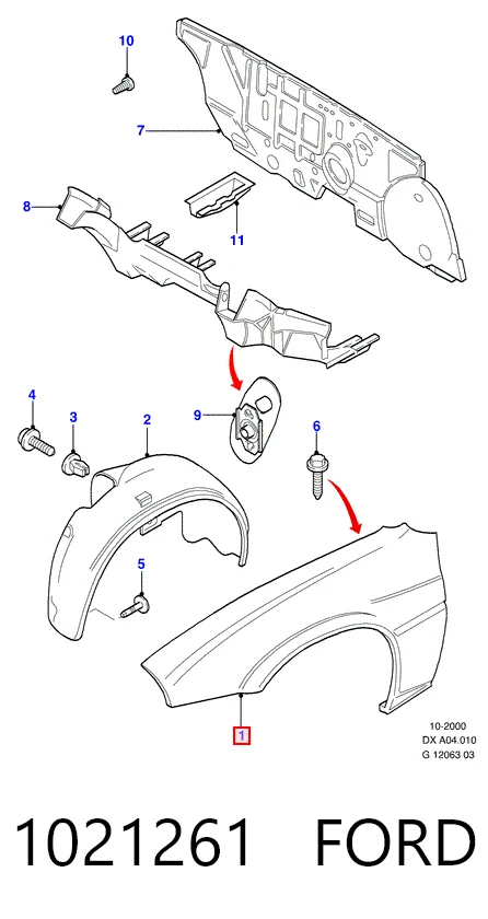 1E0052111C Mazda Крило переднє праве
