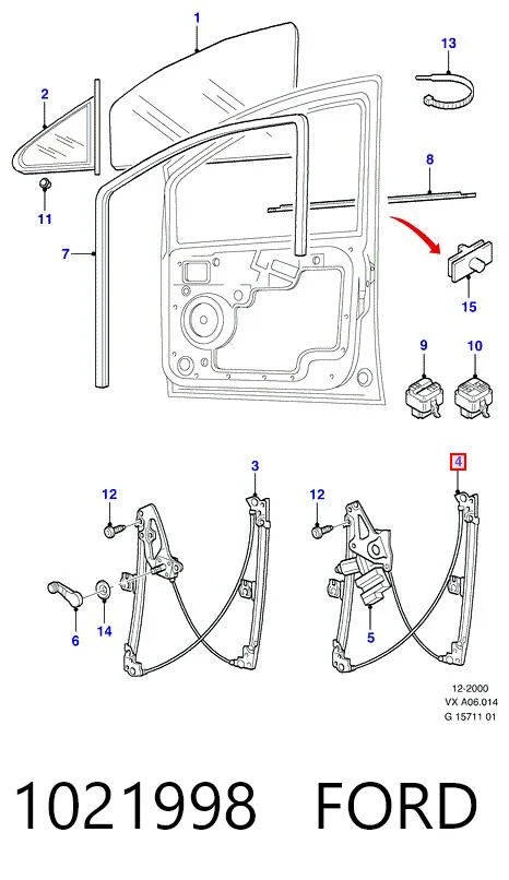 1021998 Ford Склопідйомник (механізм переміщення скла)
