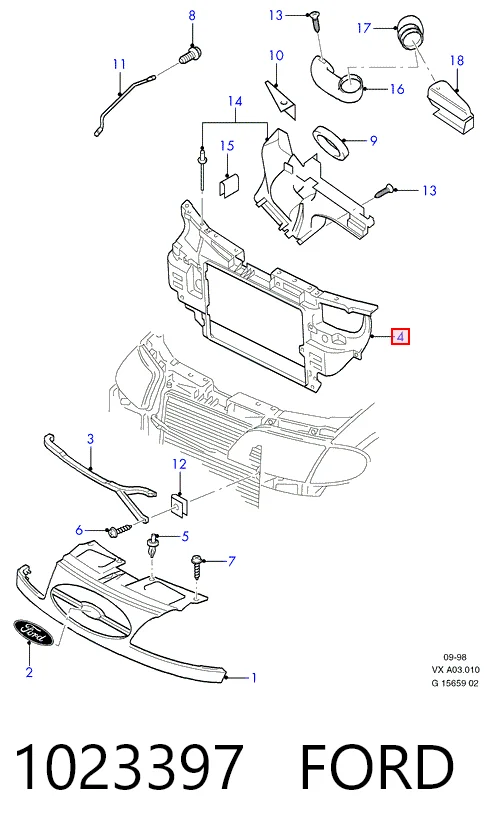Купити Рамка радіатора Ford Galaxy I VX WGR
