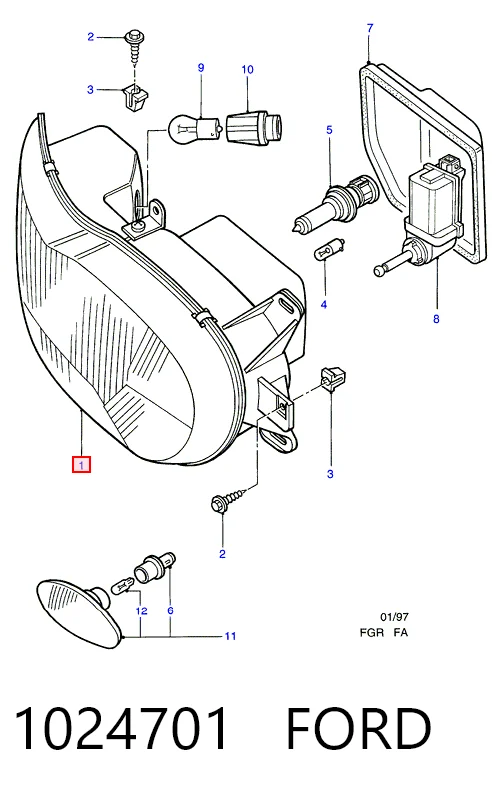 Купити Фара права Ford Escort VII GAL, ANL