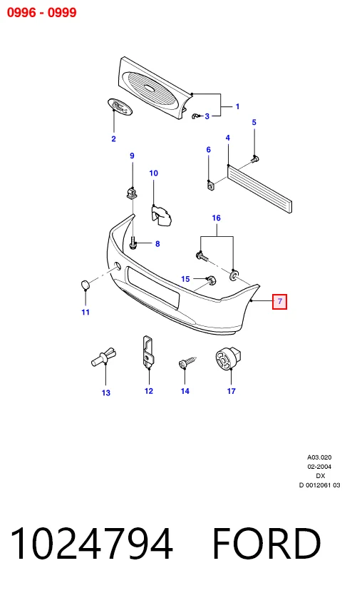 Бампер передній в зборі на Ford Fiesta COURIER J5S, J3S