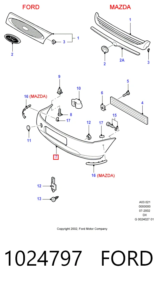 Купити Передній бампер Ford Fiesta COURIER J5S, J3S