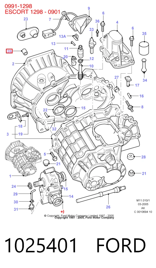 1025401 Ford Підшипник КПП