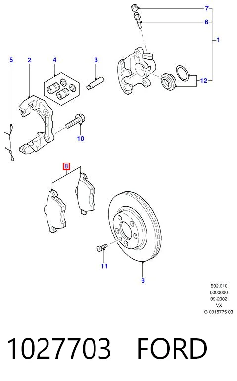 1027703 Ford Передні гальмівні колодки