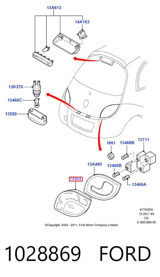 Задні ліхтарі Ford Ka хетчбек (RBT) (1996 - 2008) ціна, від 32.32 USD