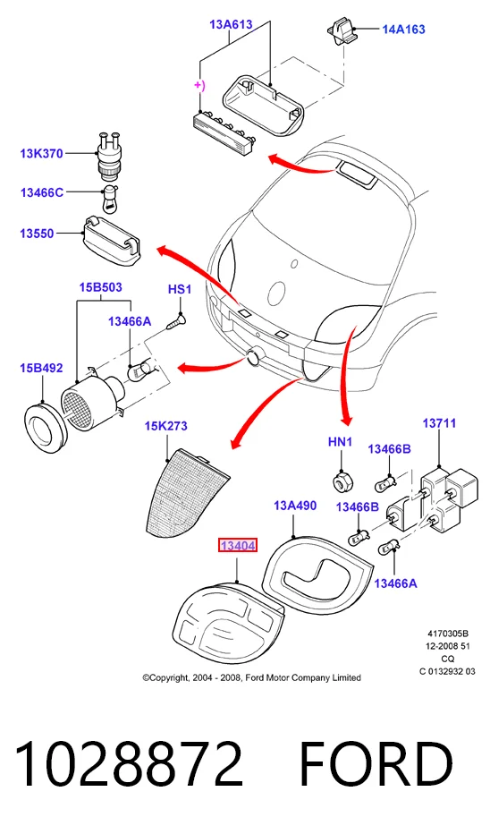Задня ліва фара на Ford Ka  RBT