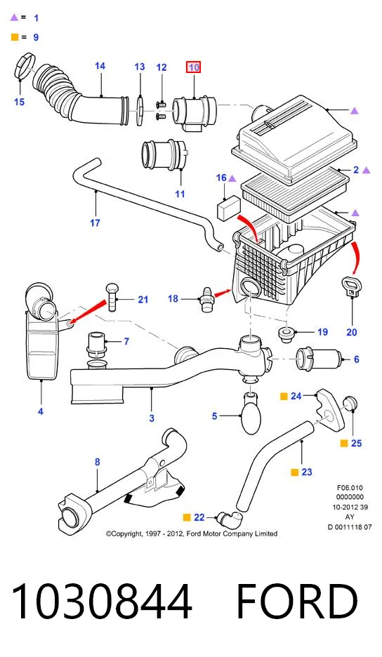 1030844 Ford Датчик витрати повітря
