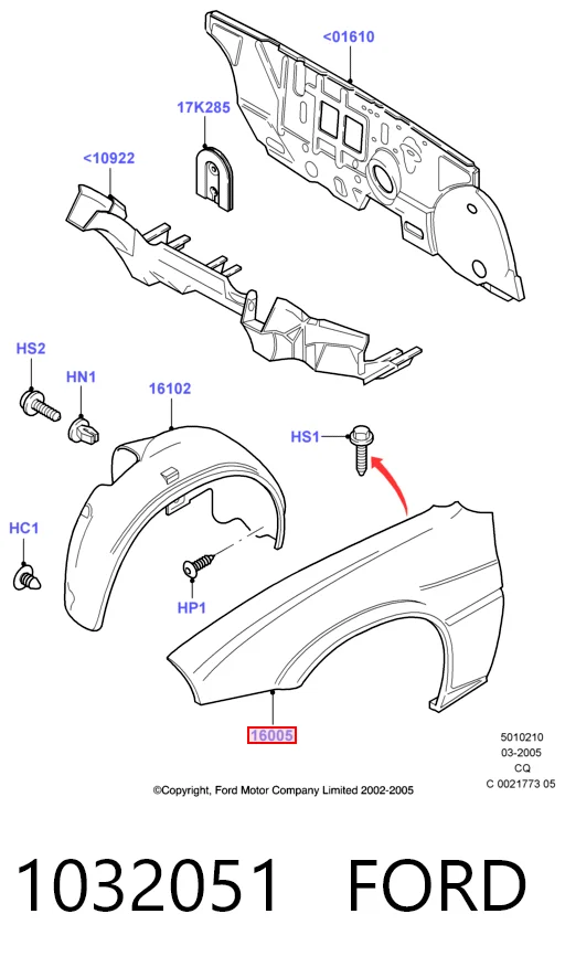 Крило переднє праве Ford Ka хетчбек (RBT) (1996 - 2008) ціна, від 39.40 USD