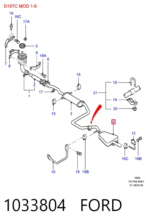 Купити Глушник, задня частина Ford Escort CLASSIC AAL, ABL