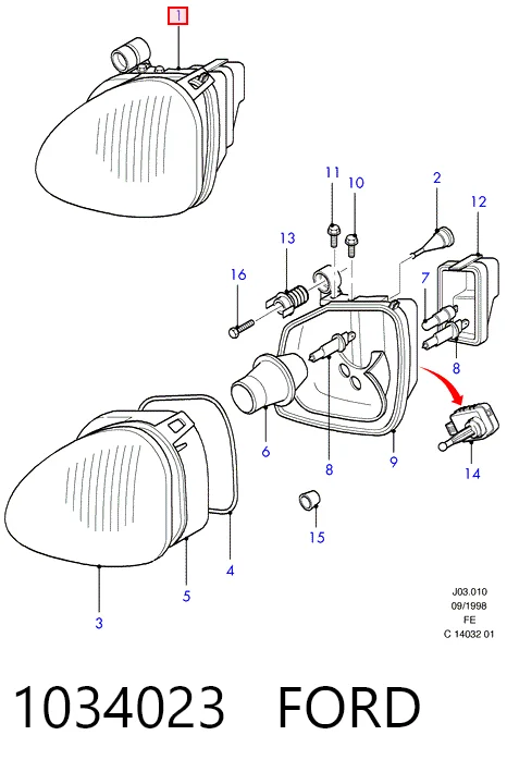  Фара ліва Ford Scorpio 2