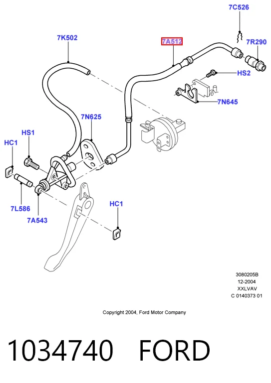 Трубка гідроприводу зчеплення на Ford Ka  RBT