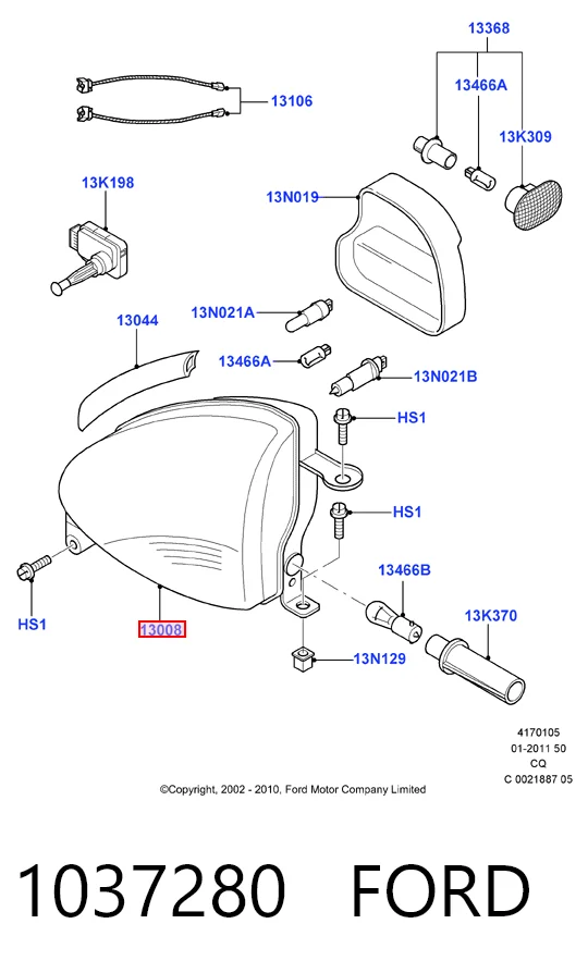 Корпус фари лівої TYC 11A362012B