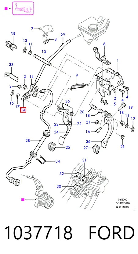 1037718 Ford Циліндр зчеплення, головний