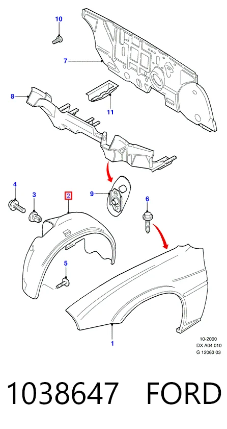 Купити Підкрилок передній лівий Ford Fiesta Mk4 JAS, JBS