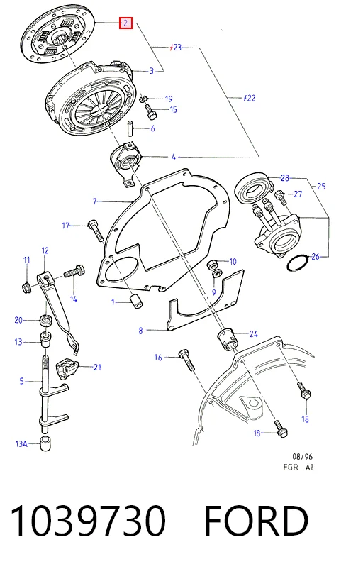 Диск зчеплення ведений Ford Fiesta Mk4