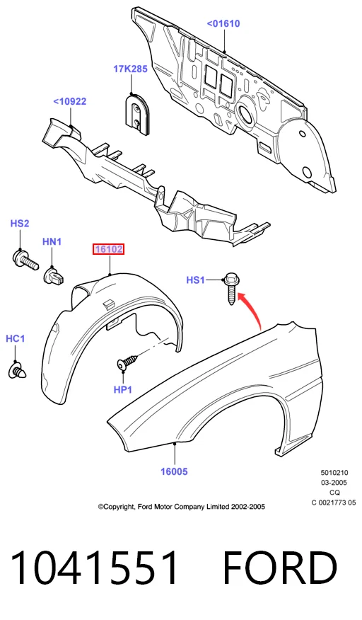 Підкрилок переднього крила, лівий Ford Ka хетчбек (RBT) (1996 - 2008) ціна, від 16.56 USD