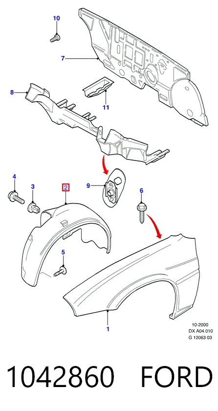  Підкрилок передній правий Ford Fiesta 