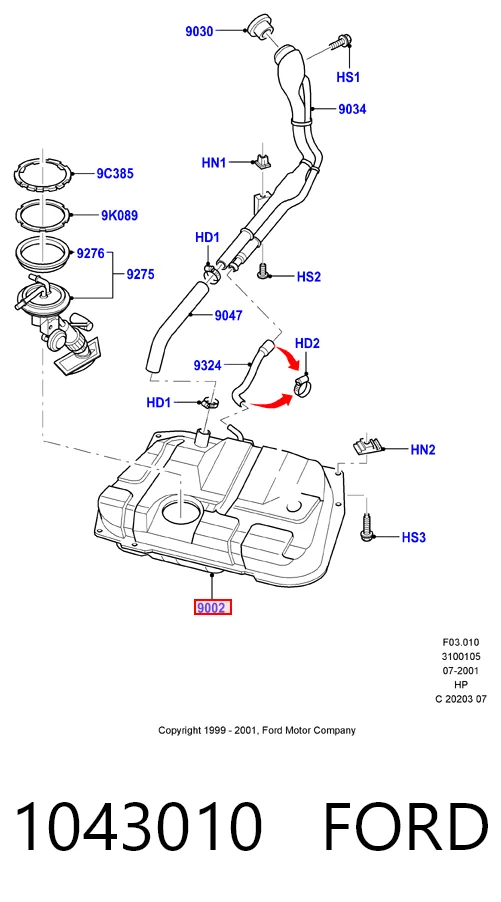 Бензобак Ford Fiesta Mk4