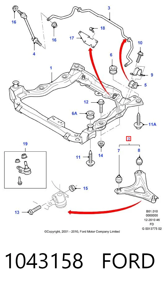 1043158 Ford Поперечний важіль