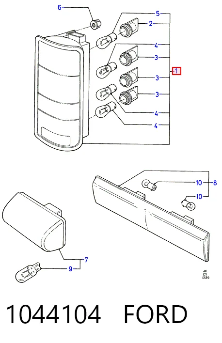 1044104 Ford Задня ліва фара