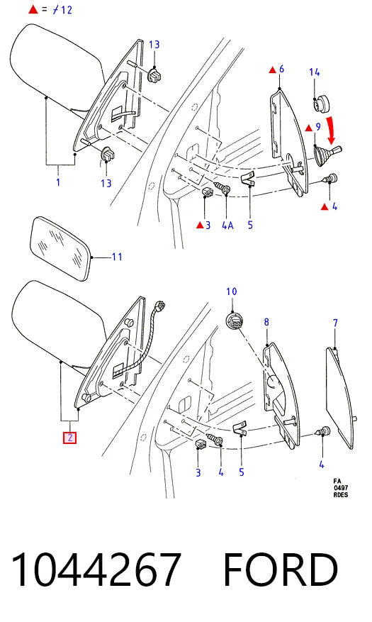  Ліве бокове дзеркало Ford Escort 