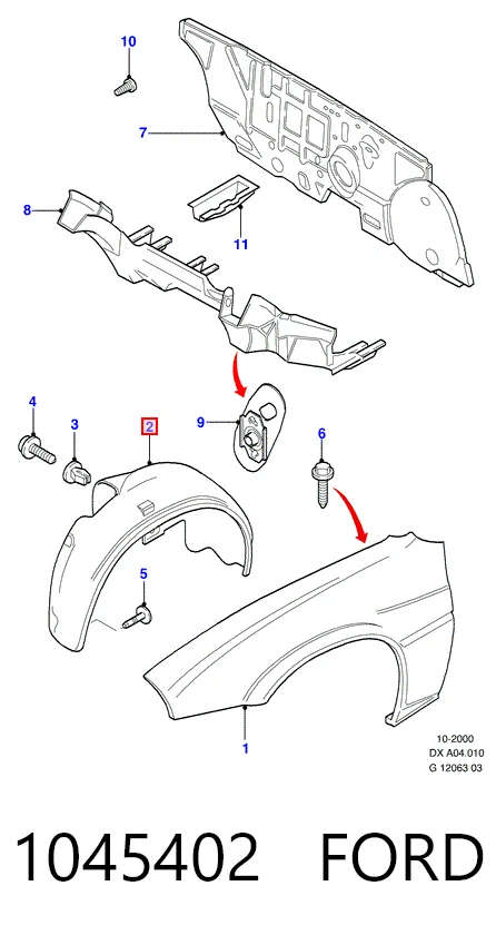  Підкрилок передній лівий Ford Fiesta 