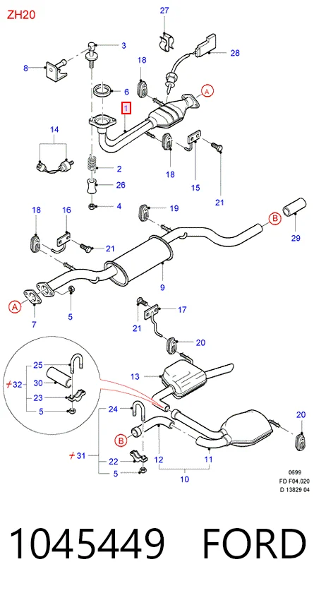 Конвертор-каталізатор Ford Mondeo I