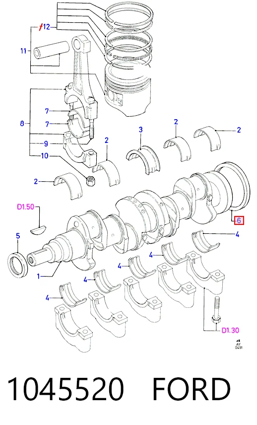 Купити Сальник колінвала задній Ford Sierra II GBG, GB4